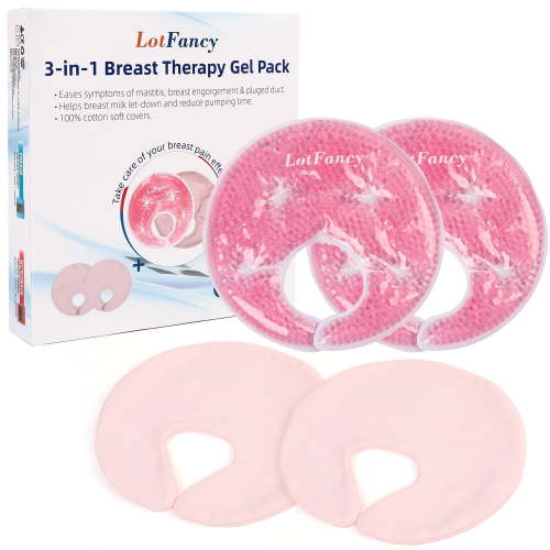 LotFancy Breast Therapy Pack, Hot Cold Breast Gel Pad