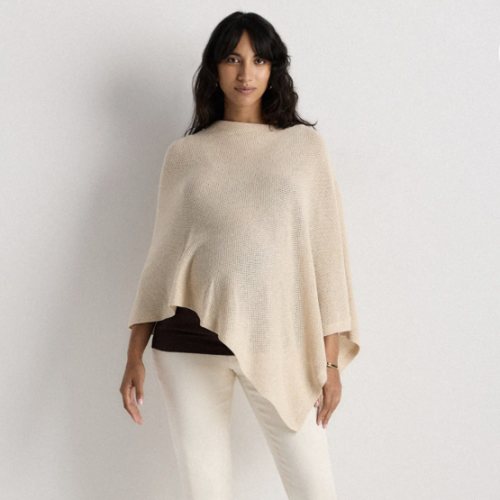 Lightweight Cotton Cashmere Nursing Shawl in Heather Oatmeal