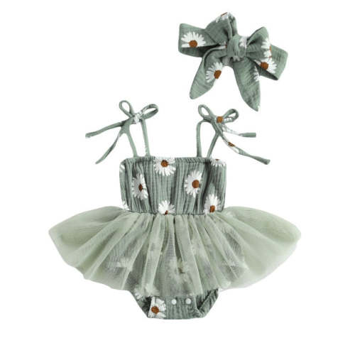 DAISY Tutu Romper with Headband - Hazel & Bo