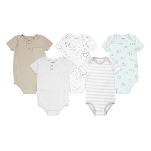 HUGGIES unisex-baby 5-pack Elevated Bodysuit