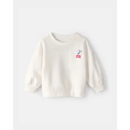 Baby Girl Mermaid French Terry Pullover Sweatshirt - Ivory | Carter's