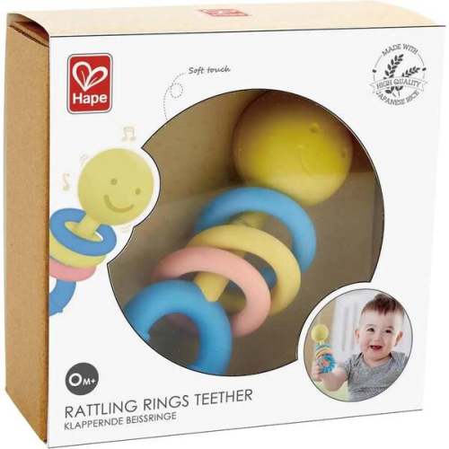 Hape: Rattling Rings Teether - Movable Teething & Rattle Shake Sensory Toy - Hape | Maisonette