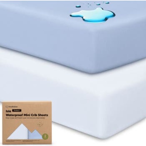 2-Pack Isla [Protect+] Waterproof Mini Crib Sheets
