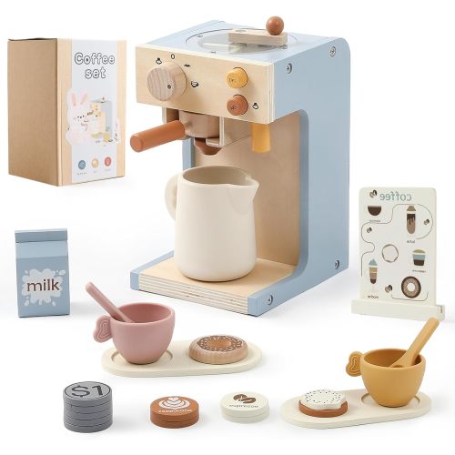 Wooden Coffee Maker Toy Set, Create Your Own Little Cafe Adventure – letsmaketoy