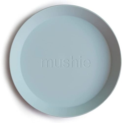 mushie Round Dinnerware Plates for Kids | Made in Denmark, Set of 2 (Powder Blue) - (Powder Blue) Round Plate