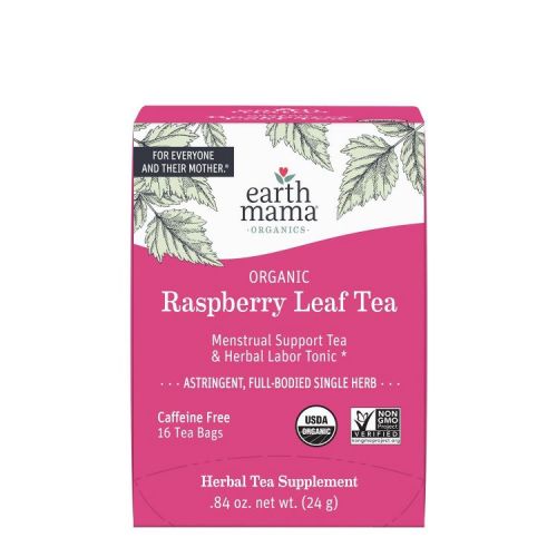 Earth Mama Organic Raspberry Leaf for Labor Prep and Menstrual Support Bagged Teas - 16ct