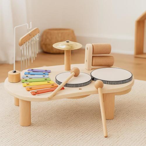Educational musical table for babies, wooden wind chimes, Montessori musical toys, Xylophone, for young children.