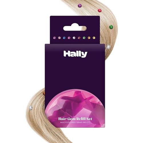 Hally Hair Gems Pen Refill Set - Includes 180 Multicolored Adhesive Gem Stickers Hair Jewels - Stylish Hair Accessories for School, Halloween, Festivals, Wedding, Parties & More
