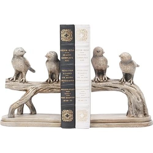 Decorative-Bookends Birds Book-Ends Heavy Duty - Unique Book Ends to Hold Books Heavy Duty Antique Book Stoppers for Shelf Office Desk Books Stand Organizer 2.3 LBS 4.75 * 4 * 6 in Newman House Studio