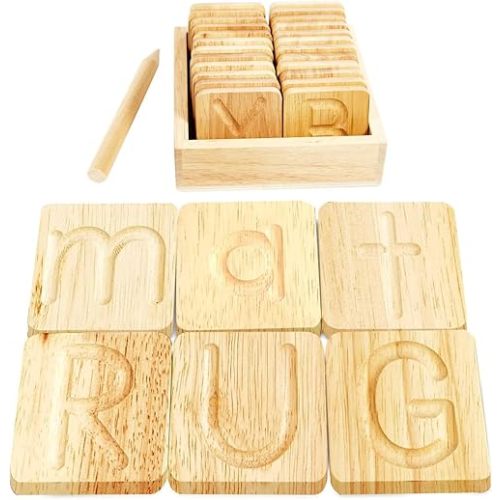 Wooden Alphabet Tracing Boards - Preschool Letter Formation - Montessori Alphabet Letters