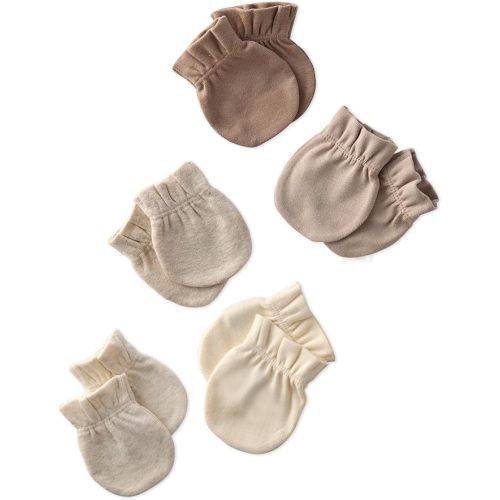 Morgan 5-Pack Mitts 100% Cotton No Scratch Mitten Gloves