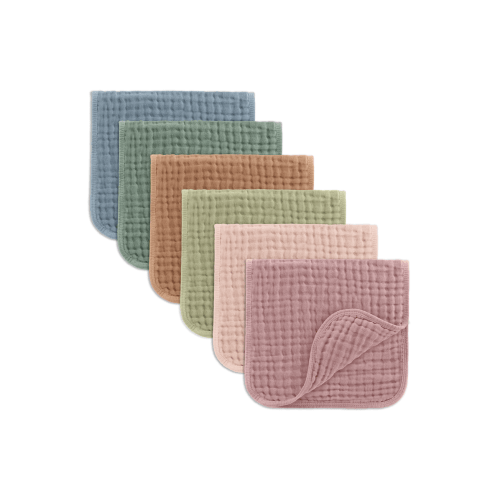 Muslin Burp Cloths - Pack of 6