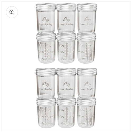 6oz Glass Breast Milk Storage Containers