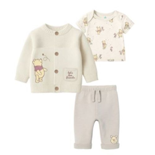 Baby Boys or Baby Girls 3-Piece Pooh Cardigan, Top and Pants Set