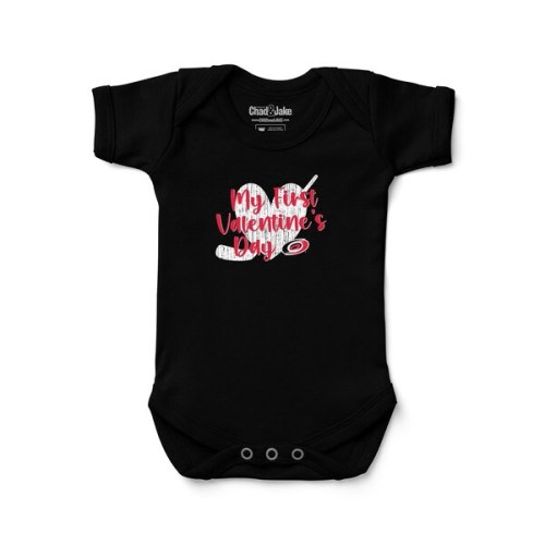 Infant Carolina Hurricanes Chad & Jake Black Valentine's Day Graphic Bodysuit
