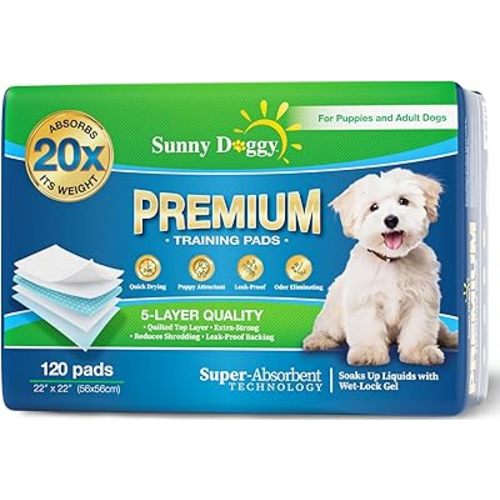 Pee Pads for Dogs Large 22”x 22”, 120 Count Puppy Pads Pet Training Pads Disposable Upgraded Odor Control, Potty Pads Absorbent and Leak-Proof Dog Housebreaking & Puppy Supplies