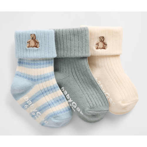 Baby Foldover Rib Socks (3-Pack)