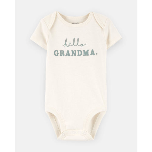 Baby "Hello Grandma" Announcement Cotton Short-Sleeve Graphic Bodysuit - Ivory - Carter's | Carter's