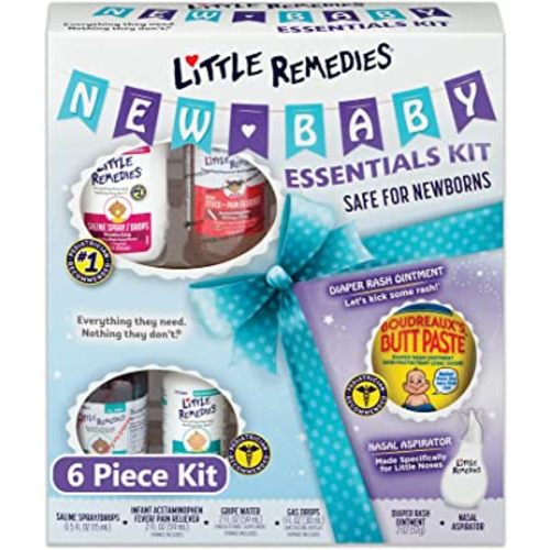 Little Remedies New Baby Essentials Kit, 6 Piece Kit for Baby's Nose and Tummy