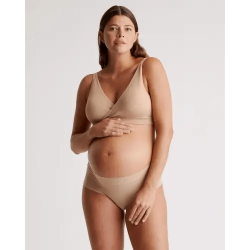 Seamless Crossover Nursing & Lounge Bra (2-pack) in Sand