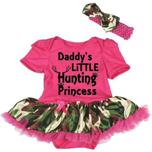 Petitebella Daddy's Little Hunting Princess Baby Dress Nb-18m