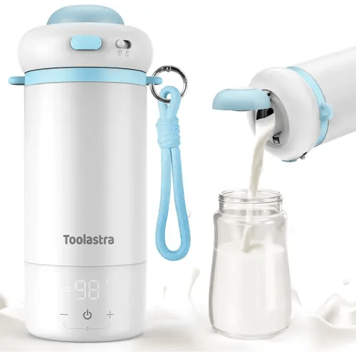 Portable Bottle Warmer for Baby on The Go, 16.91oz 100% Faster Heating & Precise Temperature Control, Leak-Proof Design, Child Safety Lock, Ideal for Travel, Formula & Breast Milk Warmer