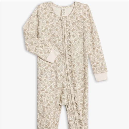 Colored Organics Baby Zip-Up Footed Sleeper with 2-Way Zipper - Newborn Organic Cotton Pajamas
