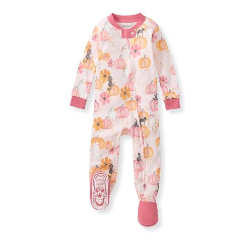 Burt's Bees Baby Girls' Snug Fit One-Piece Footed Non-Slip Sleeper Pajamas