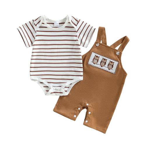 Newborn Baby Boy Summer Clothes Short Sleeve Romper Jumpsuit and Overall Shorts Set 2 Piece Outfit