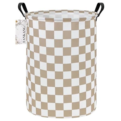 FANKANG Storage Basket, Nursery Hamper Canvas Laundry Basket Foldable with Waterproof PE Coating Large Storage Baskets for Kids Boys and Girls, Office, Bedroom, Clothes,Toys(Beige flag)