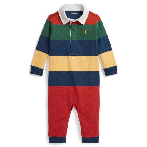 Kids' Stripe Cotton Rugby Coverall