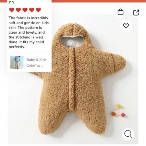 Newborn Baby Warm Starfish Romper Sleeping Bag