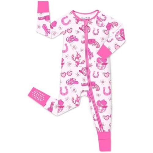 babee Reshinee Viscose Derived from Bamboo Baby Footie Pajamas Convertible Newborn Sleeper for Baby Girl Zipper Onesie 0-24M