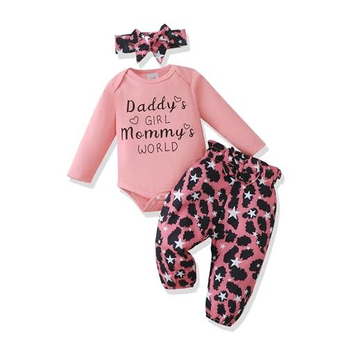 Renotemy Newborn Baby Girl Clothes Outfits Infant Romper Ruffle Floral Pants Cute Toddler Baby Girl Clothes Set