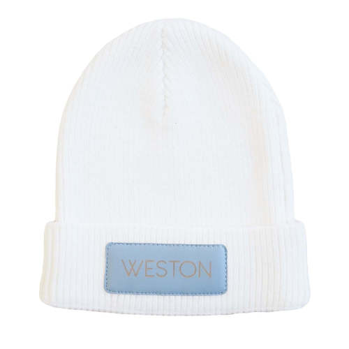 Personalized Leather Patch Beanie | All Colors