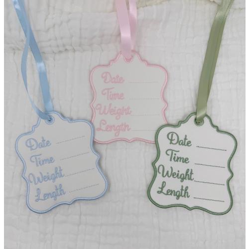 Baby Birth Announcement Stat Tag for Hospital Banner and Nursery