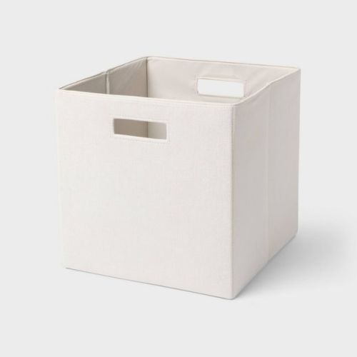 13" Fabric Bin Faux Velvet Stone - Brightroom™: 13 Inch Storage Cube, Decorative Storage