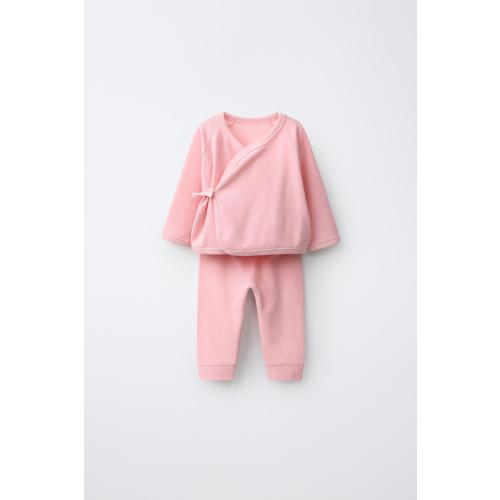 EMBOSSED WRAP TOP AND LEGGING SET - Pink | ZARA United States
