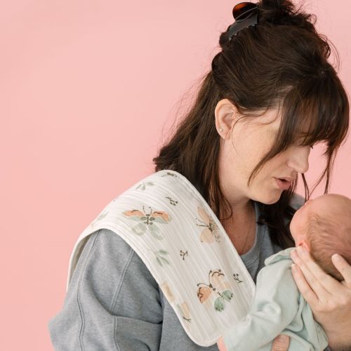 Parker Newborn Burp Cloths - Rainbow/Butterfly Set | Crane Baby