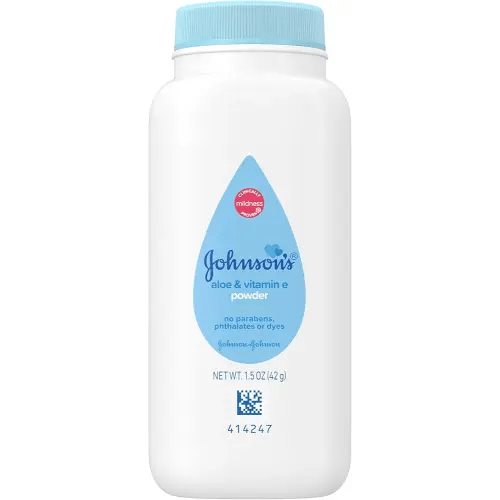Johnson's Baby Naturally Derived Cornstarch Baby Powder with Aloe and Vitamin E for Delicate Skin, Hypoallergenic and Free of Parabens, Phthalates, and Dyes for Gentle Baby Skin Care, 1.5 oz