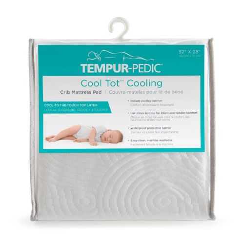 Tempur-Pedic Cool Tot Cooling Crib Mattress Pad: Waterproof, Knitted, All Around Elastic