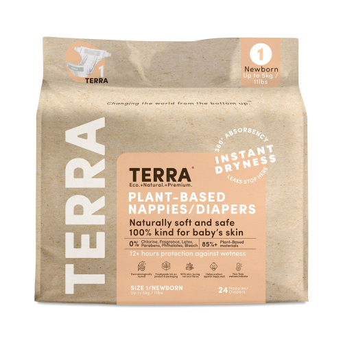 Plant-Based Diapers, Size 1 Newborn