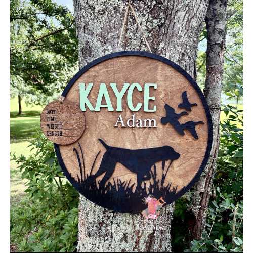 Baby Boy Hospital Door Hanger, Personalized Door Hanger, German shorthaired pointer sign, duck door hanger, birth sign