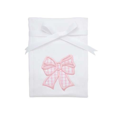 Bow Applique Burp, Pink
