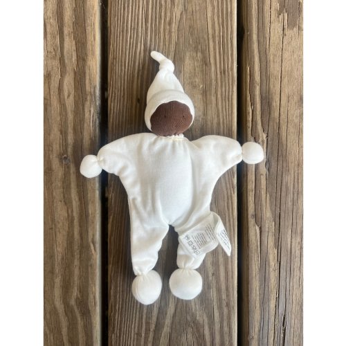 Baby Buddy Lovey - Organic White. Brown Skin. 8 inch - Juniper Tree