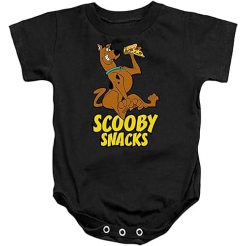 Scooby Doo! Scooby Snacks Pizza! Unisex Infant Snap Suit for Baby (6 Months) Black