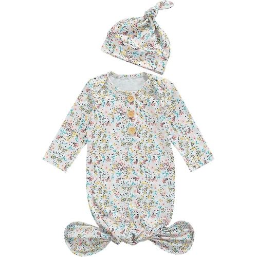 Infant Newborn Baby Girls Floral Sleep Gown Headband Sleepwear Romper Sleeping Bags Outfits