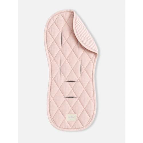 Linen Pram Liner - Pink Striped