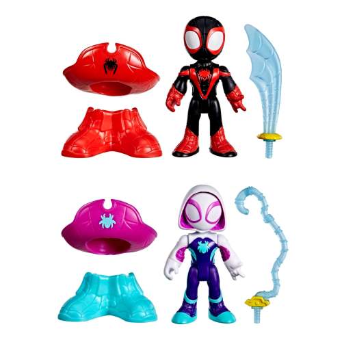 Spidey and his Amazing Friends Pirate Miles 'Spin' Morales & Pirate Ghost-Spider Action Figure Set - 3 Inch Marvel Water-Webs Collection