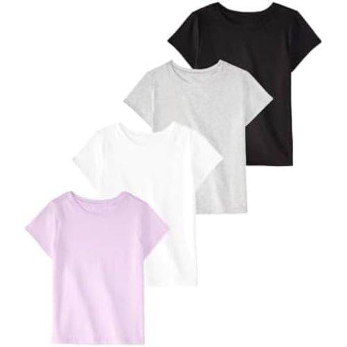 Garanimals Baby & Toddler Girl T-Shirt - Short Sleeve Tees - Kid's Casual Crew Neck - Size 0-6T - 4 Pack Set